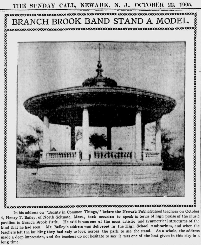 Branch Brook Band Stand A Model
October 22, 1905

