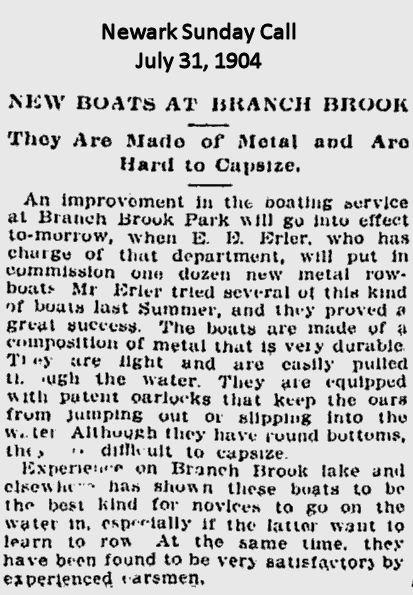 New Boats At Branch Brook
July 31, 1904
