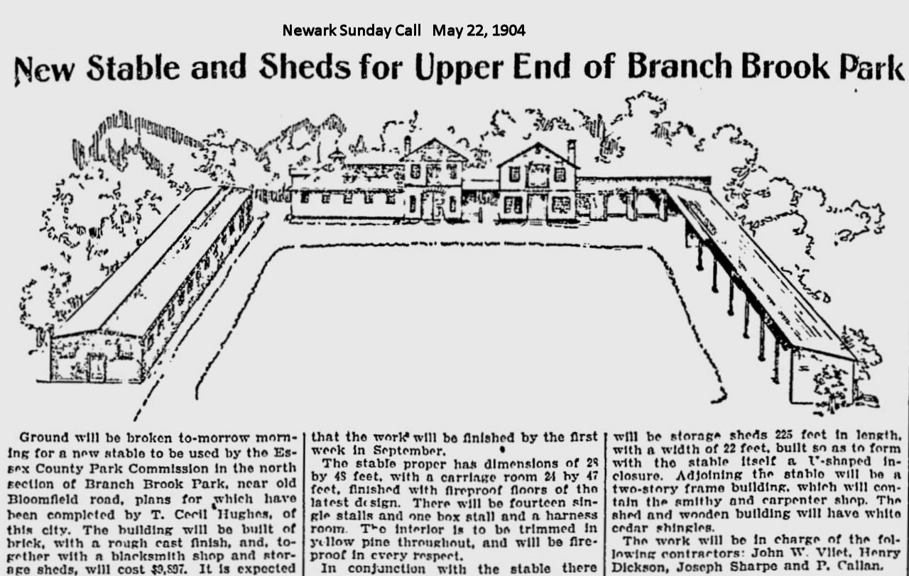 New Stable and Sheds for Upper End of Branch Brook Park
May 22, 1904
