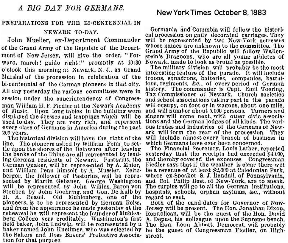 A Big Day For Germans
October 8, 1883
