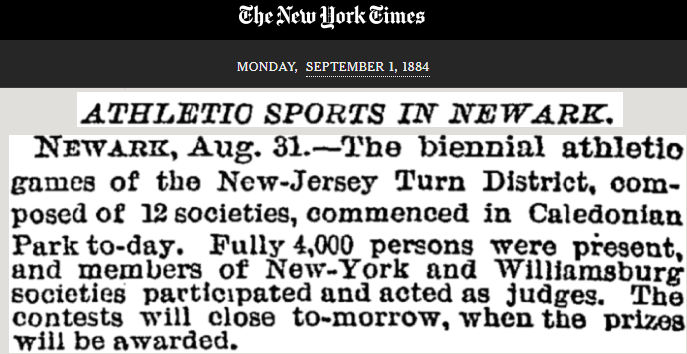 Athletic Sports in Newark
September 1, 1884
