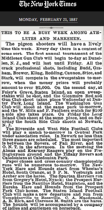 This To Be A Busy Week Among Athletes & Marksmen
February 21, 1887
