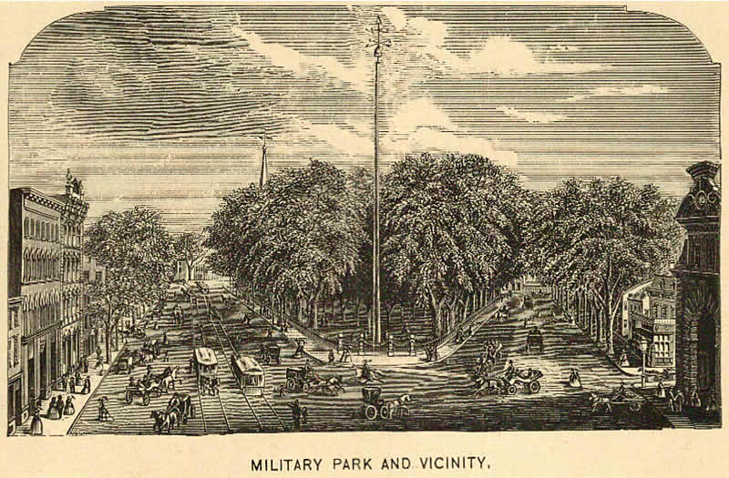 Entrance to Military Park
Photo from “History of Newark NJ” by Joseph Atkinson
