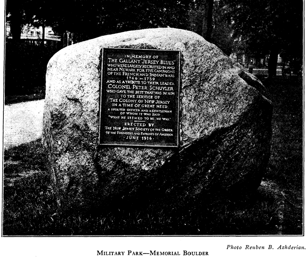Memorial Boulder
From "Shade Tree Commission of the City of Newark, New Jersey" 1916
