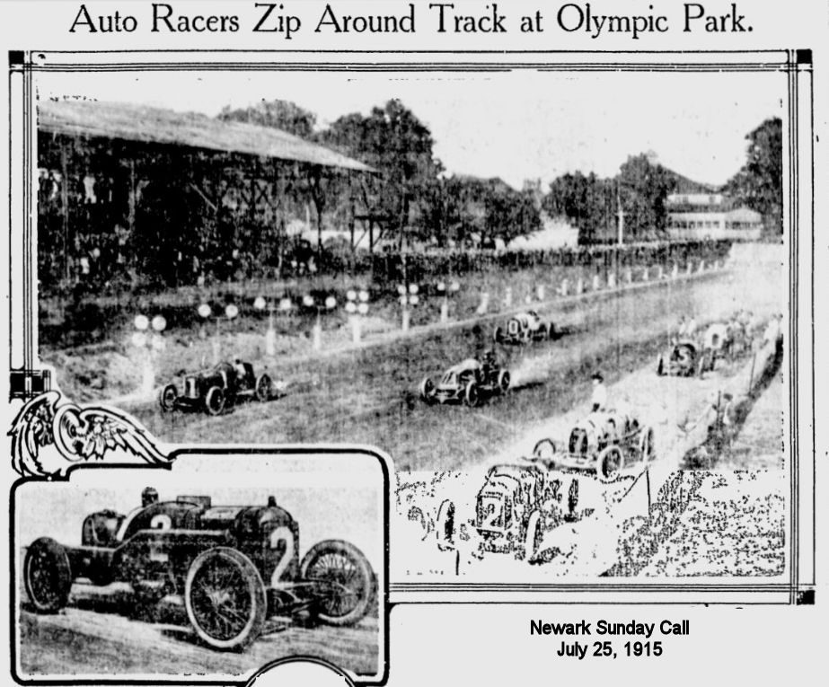 Auto Racers Zip Around Track at Olympic Park
1915
