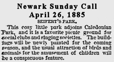 Seifert's Park
April 26, 1885
Newark Sunday Call
