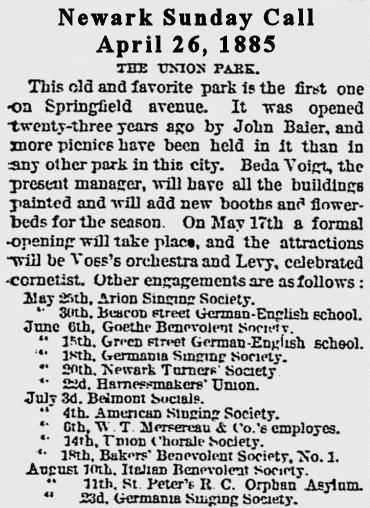 The Union Park
April 26, 1885
Newark Sunday Call
