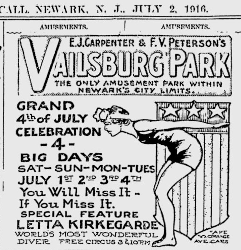 Vailsburg Park - The only Amusement Park within Newark's City Limits
1916
