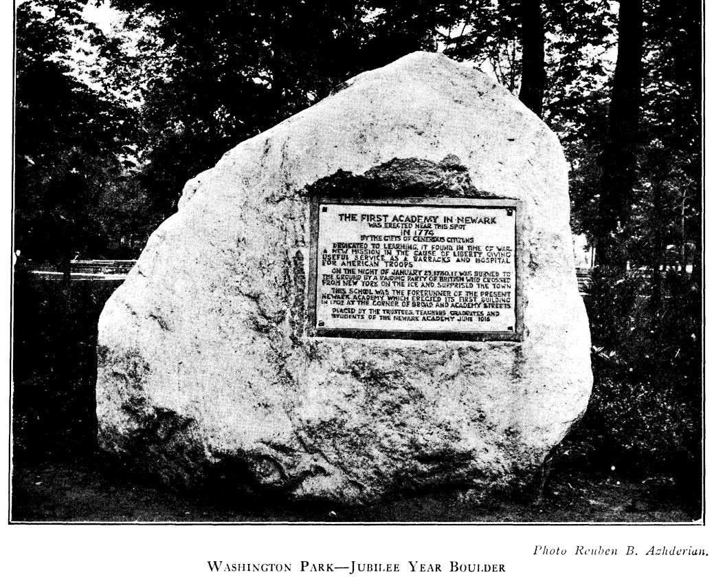 Jubilee Year Boulder
From "Shade Tree Commission of the City of Newark, New Jersey" 1916
