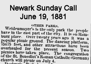 Weidenmayer's Park History
June 19, 1881
