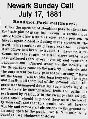 Boudinot Park Petitioners
July 17, 1881
