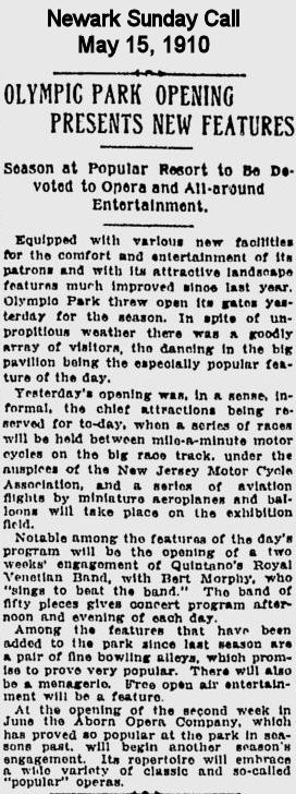 Olympic Park Opening Presents New Features
May 15, 1910
