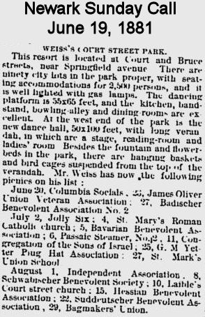 Weiss's Court Street Park History
June 19, 1881
